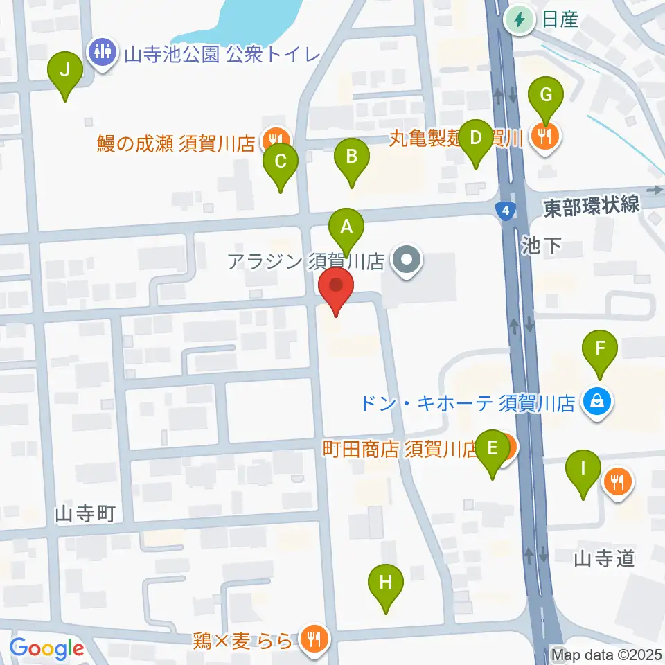 須賀川西教室 ヤマハミュージック周辺の駐車場・コインパーキング一覧地図