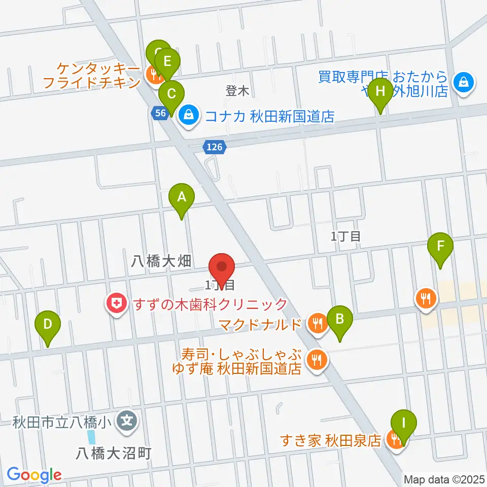 秋田北センター ヤマハミュージック周辺の駐車場・コインパーキング一覧地図