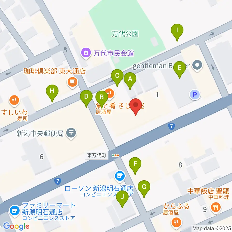 ヤマハミュージック 新潟店周辺の駐車場・コインパーキング一覧地図