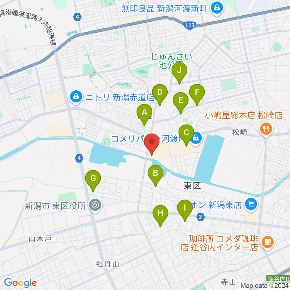 河渡総合センター ヤマハミュージック周辺の駐車場・コインパーキング一覧地図