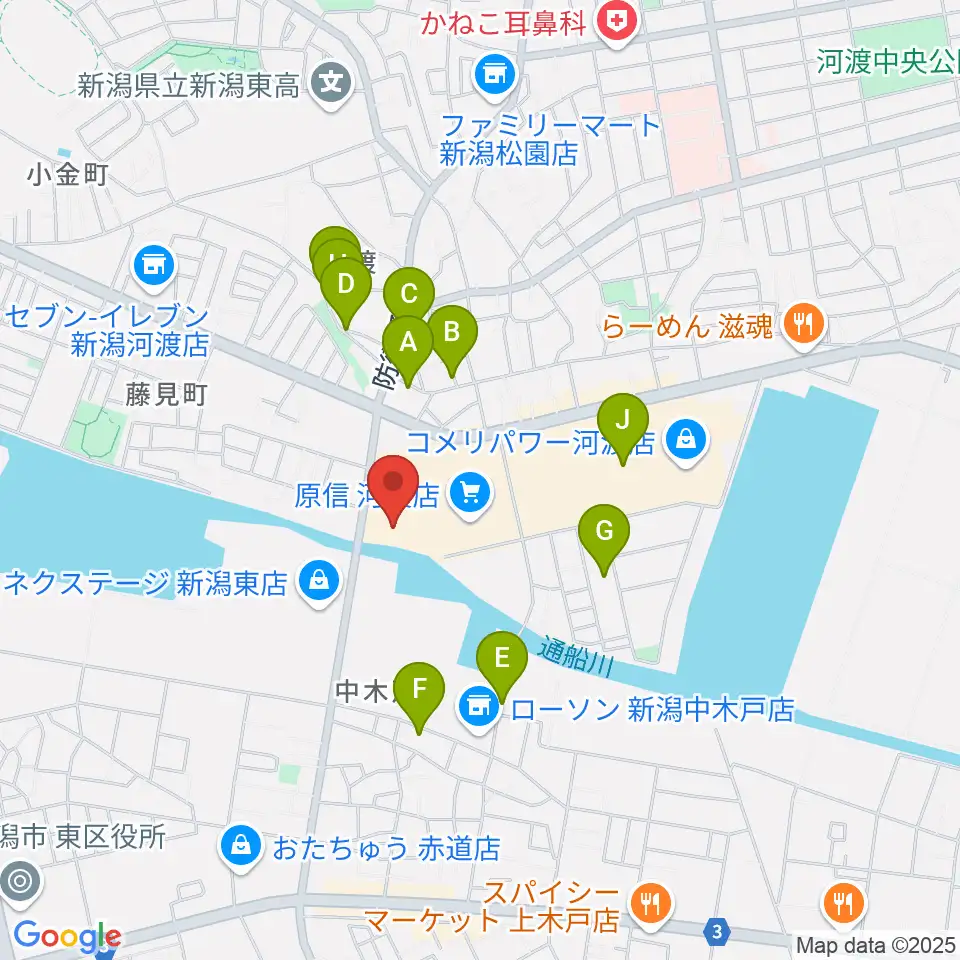 河渡総合センター ヤマハミュージック周辺の駐車場・コインパーキング一覧地図