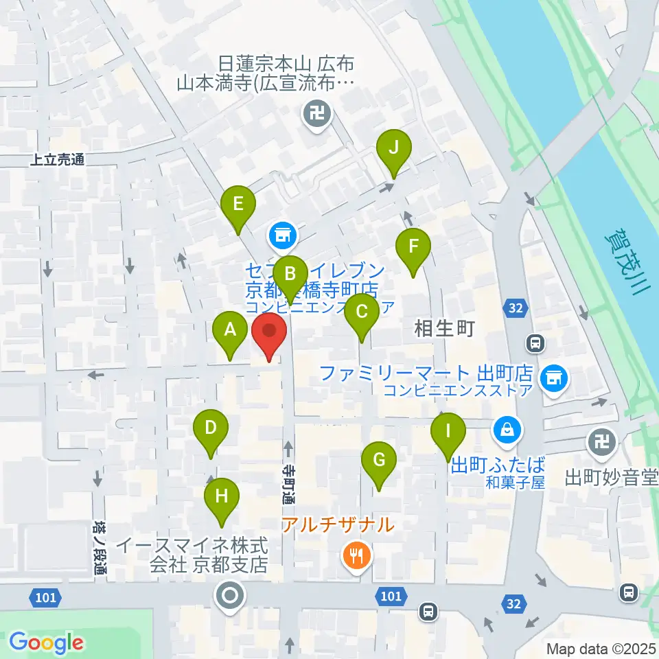 イチイヒロキ Violin Shop周辺の駐車場・コインパーキング一覧地図