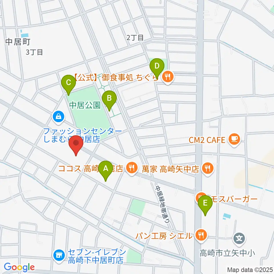 なかい総合センター ヤマハミュージック周辺の駐車場・コインパーキング一覧地図