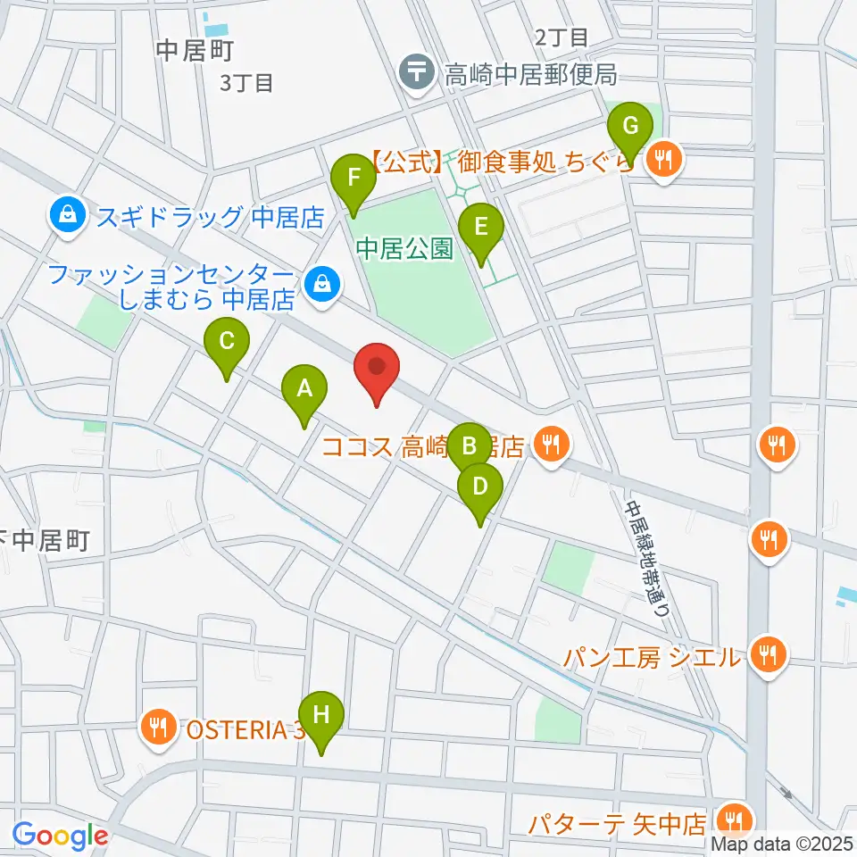 なかい総合センター ヤマハミュージック周辺の駐車場・コインパーキング一覧地図