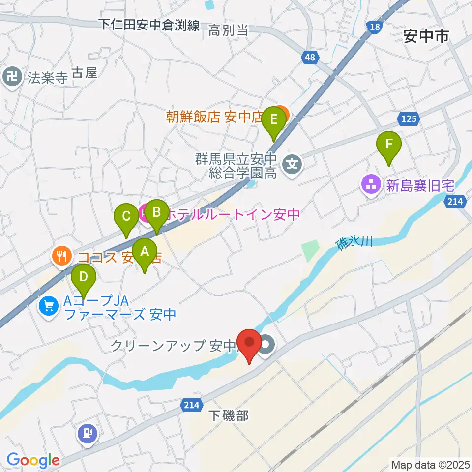 あんなか総合センター ヤマハミュージック周辺の駐車場・コインパーキング一覧地図