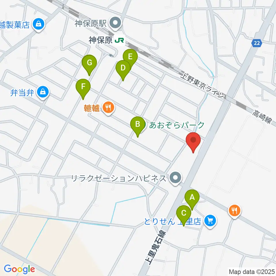 本庄かみさと総合センター ヤマハミュージック周辺の駐車場・コインパーキング一覧地図