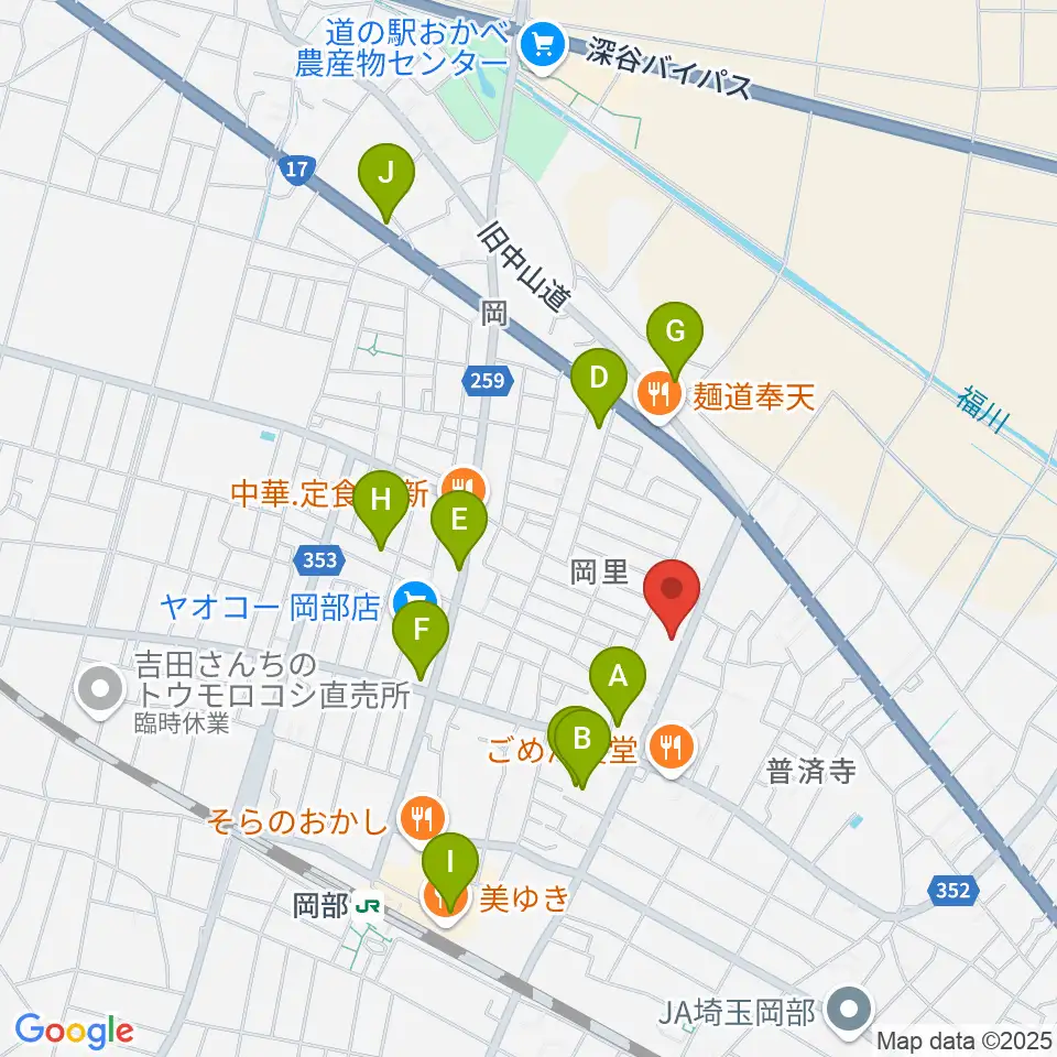 深谷みらい総合センター ヤマハミュージック周辺の駐車場・コインパーキング一覧地図