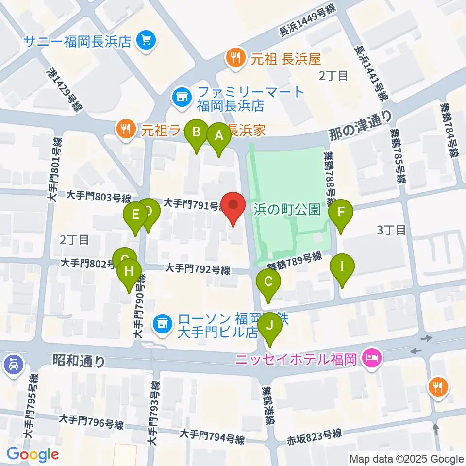 音楽塾ヴォイス福岡本校周辺の駐車場・コインパーキング一覧地図