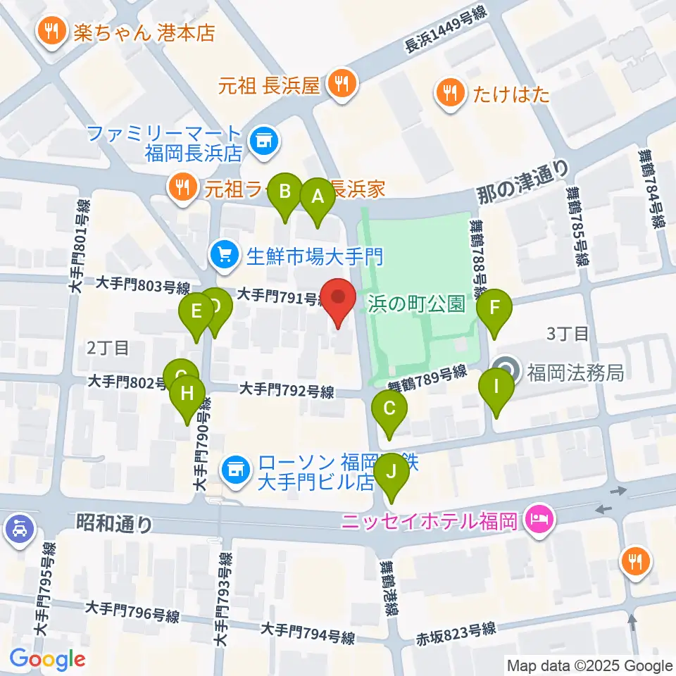 音楽塾ヴォイス福岡本校周辺の駐車場・コインパーキング一覧地図