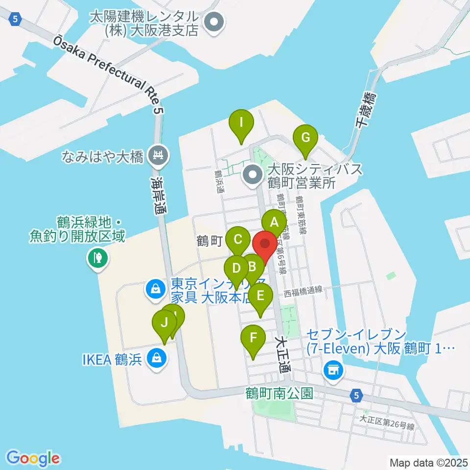 西部ピアノ大阪周辺の駐車場・コインパーキング一覧地図