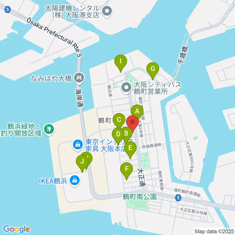 西部ピアノ大阪周辺の駐車場・コインパーキング一覧地図