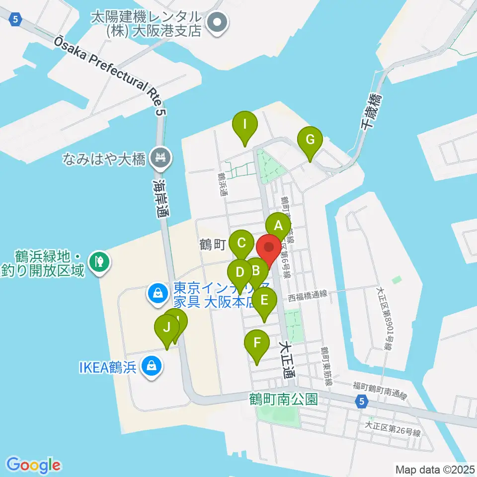 西部ピアノ大阪周辺の駐車場・コインパーキング一覧地図