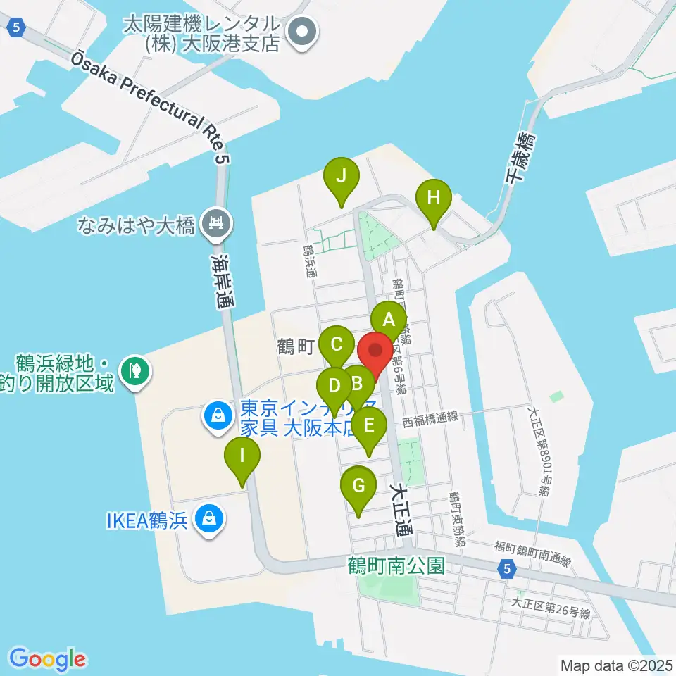 西部ピアノ大阪周辺の駐車場・コインパーキング一覧地図