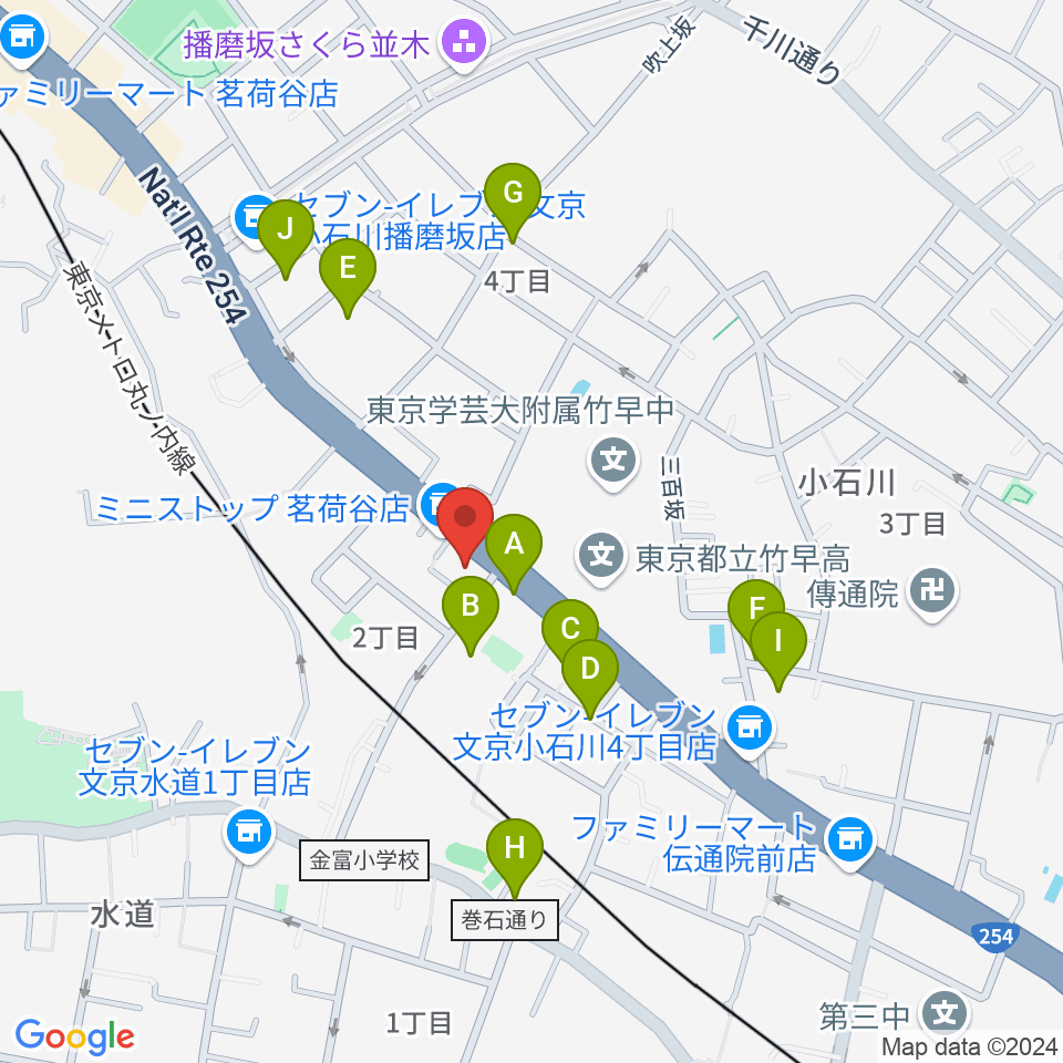 西部ピアノ東京周辺の駐車場・コインパーキング一覧地図