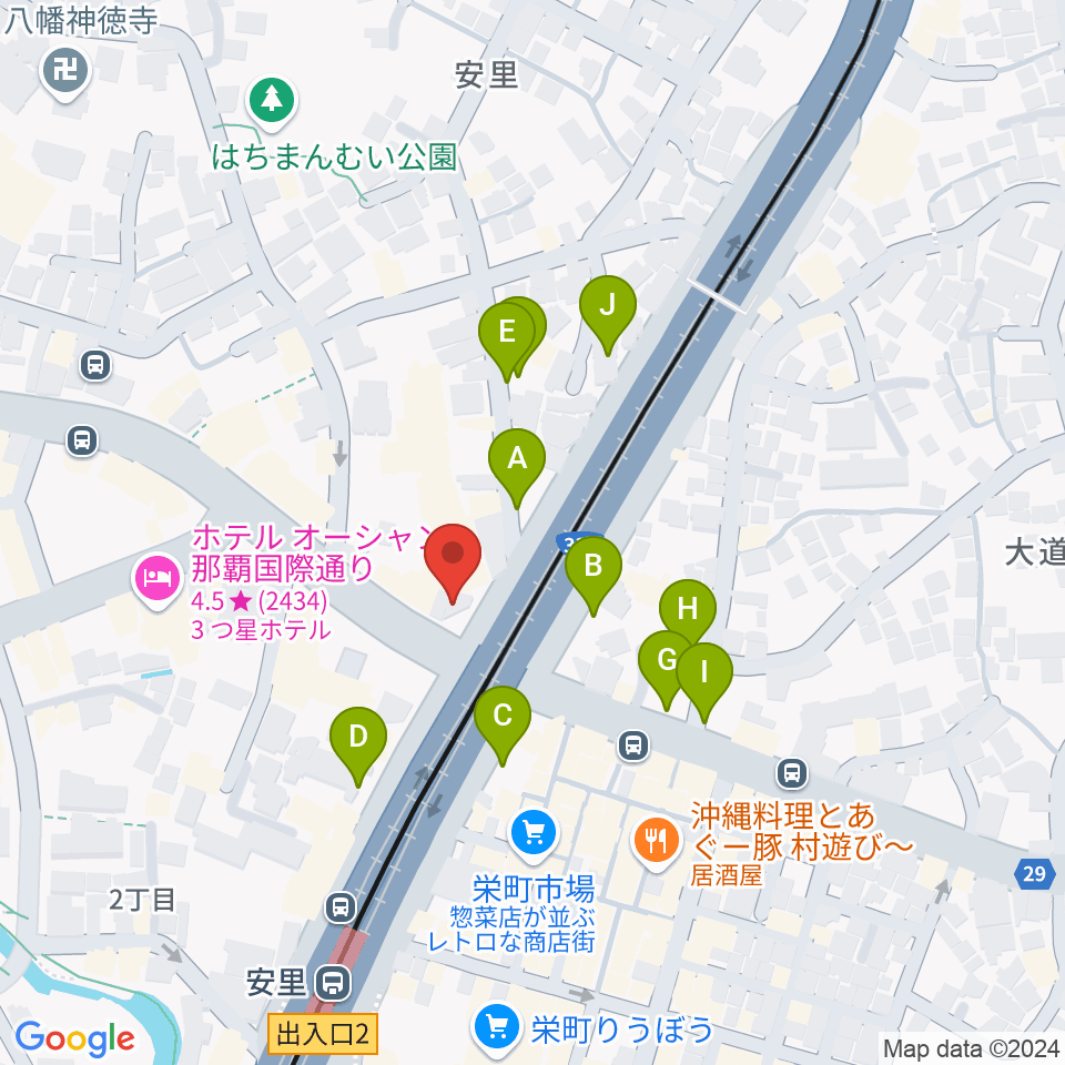 西部ピアノ 沖縄工房周辺の駐車場・コインパーキング一覧地図