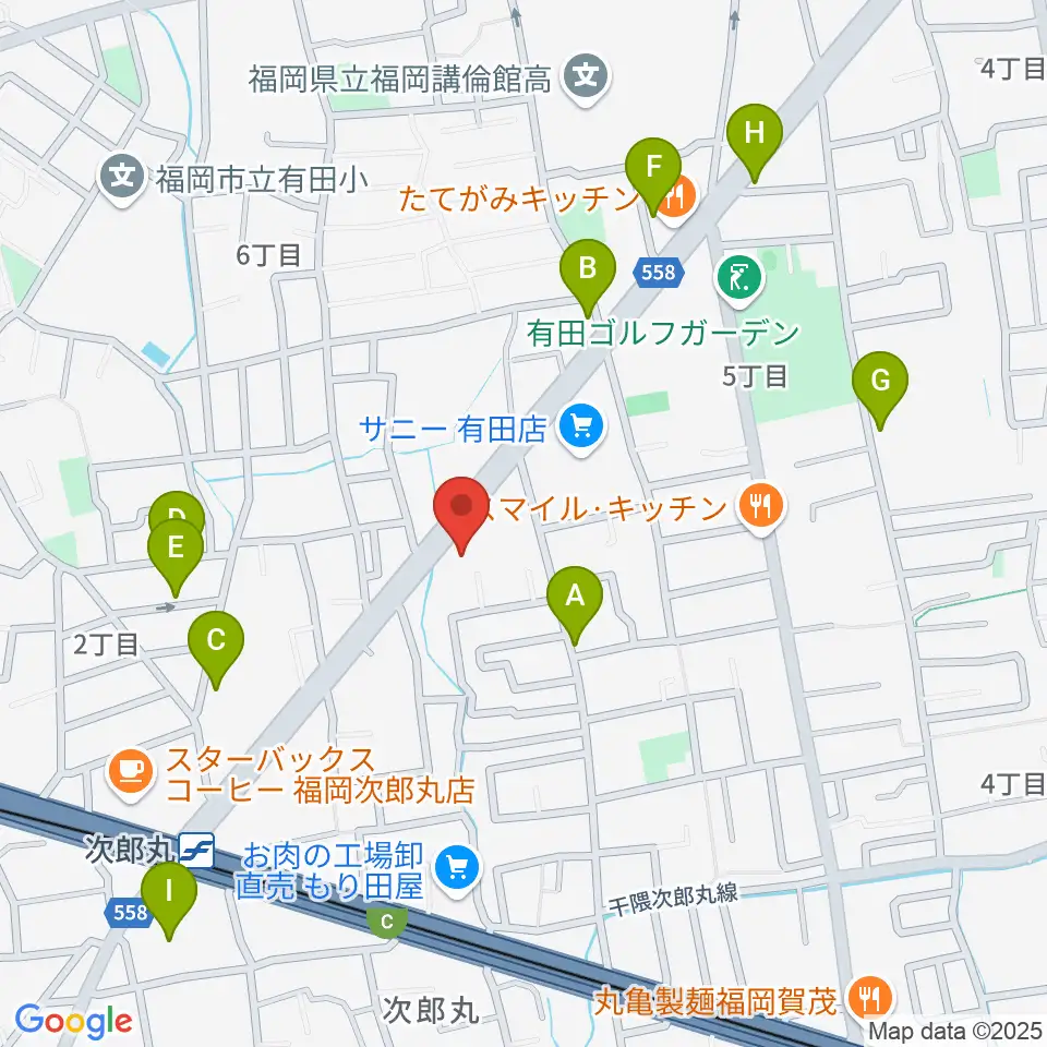 西部ピアノ福岡工房周辺の駐車場・コインパーキング一覧地図