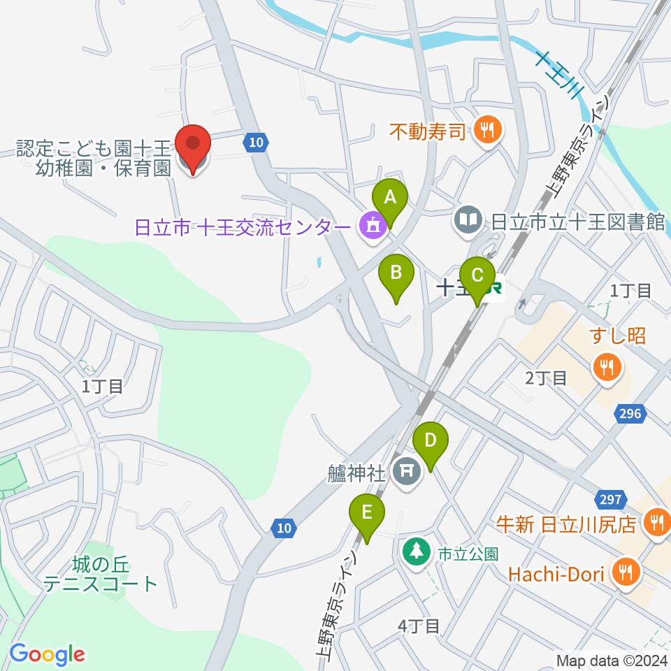 十王幼稚園 ヤマハ音楽教室周辺の駐車場・コインパーキング一覧地図