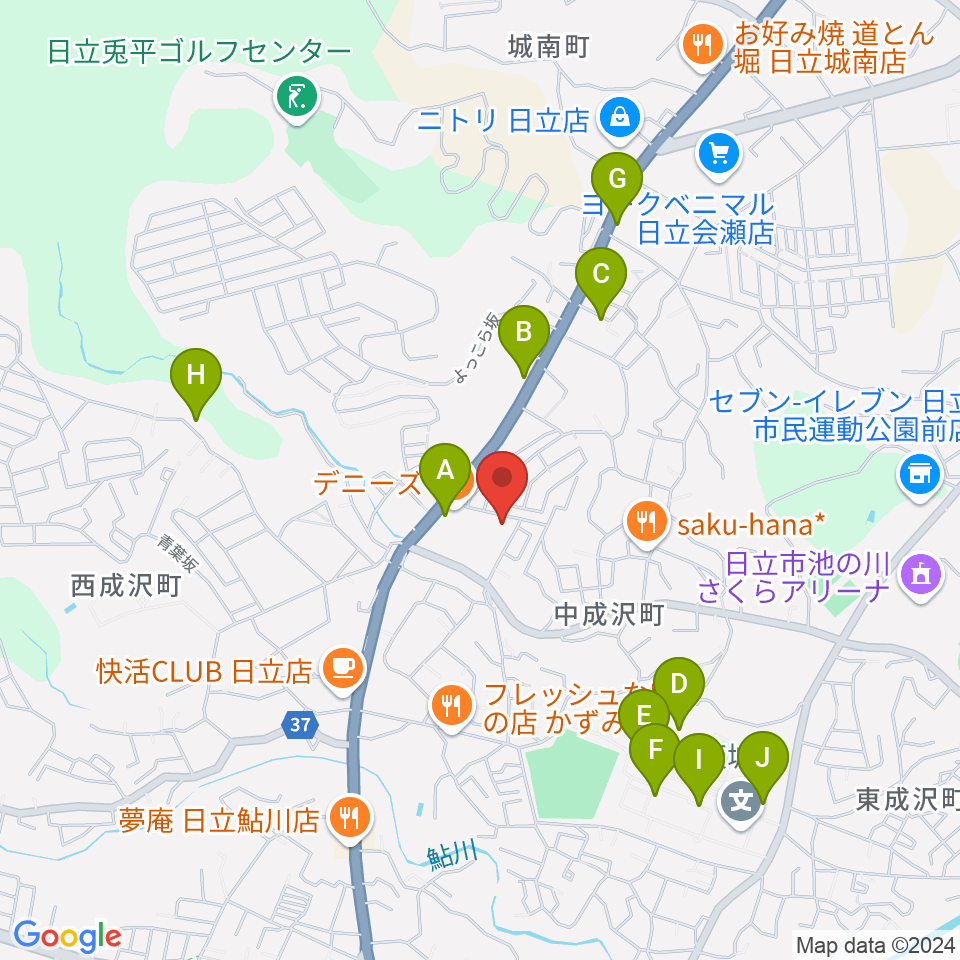 成沢プレーゴセンター ヤマハ音楽教室周辺の駐車場・コインパーキング一覧地図