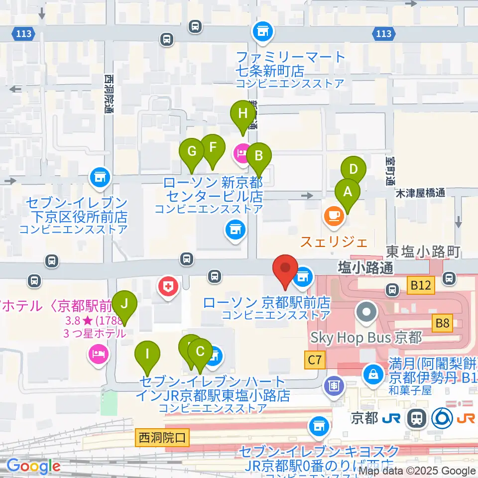 JEUGIAハーモニーステーション京都駅前周辺の駐車場・コインパーキング一覧地図
