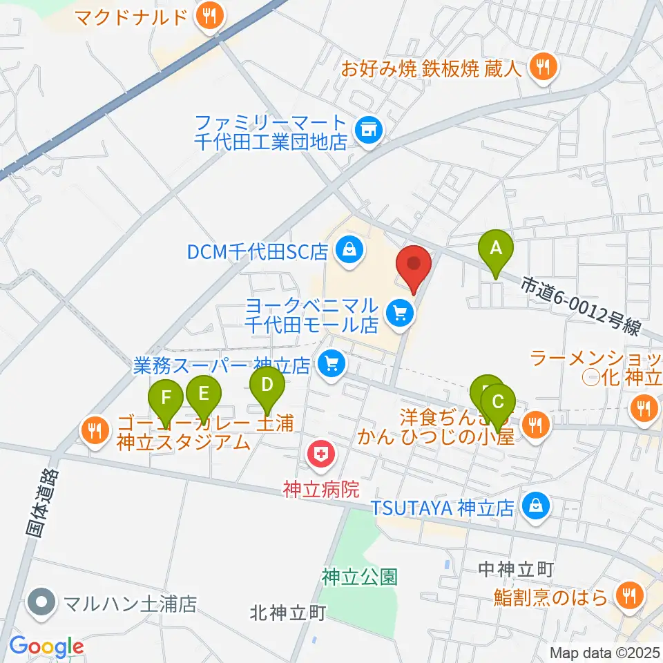かすみがうらセンター ヤマハミュージック周辺の駐車場・コインパーキング一覧地図