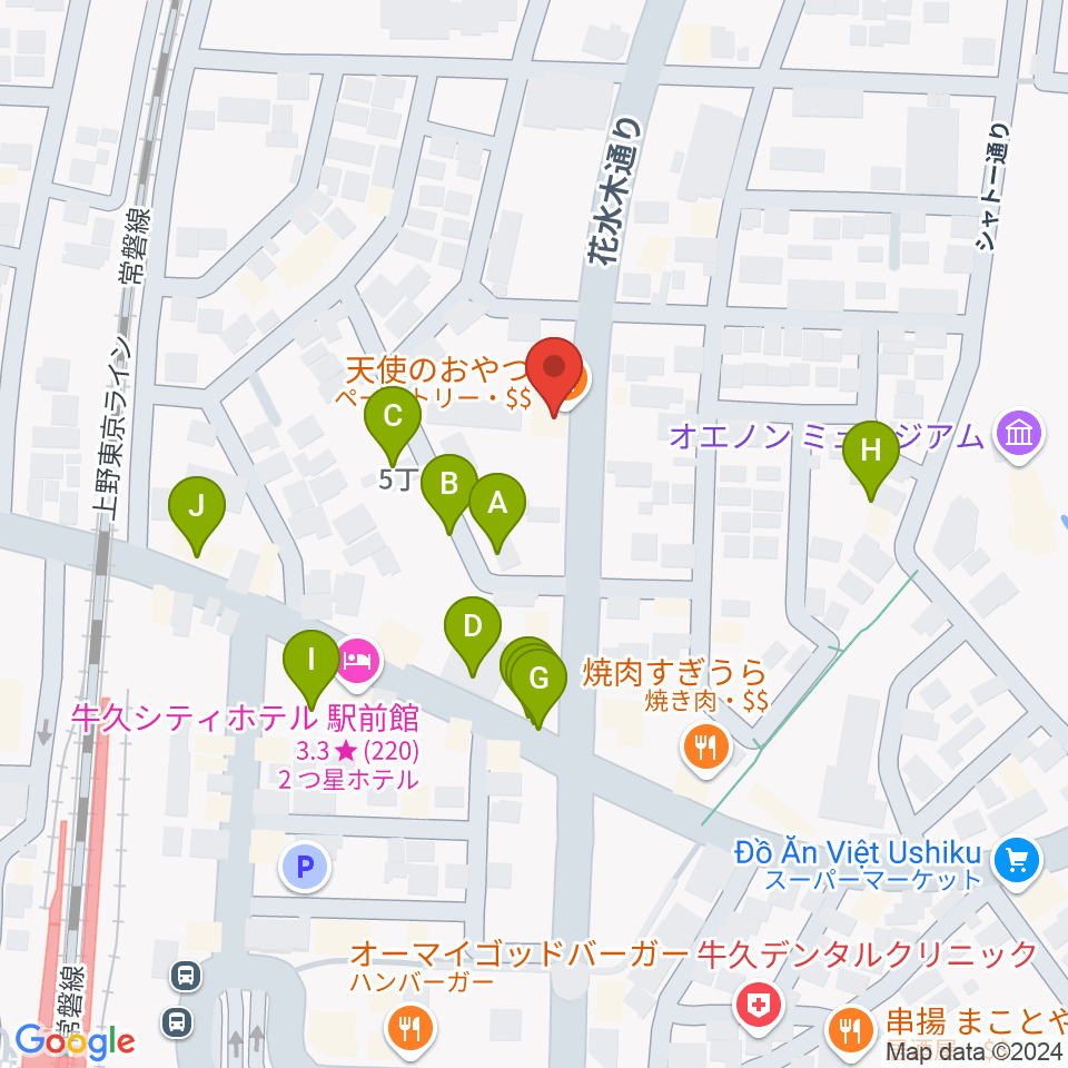 セイワ楽器 牛久センター周辺の駐車場・コインパーキング一覧地図