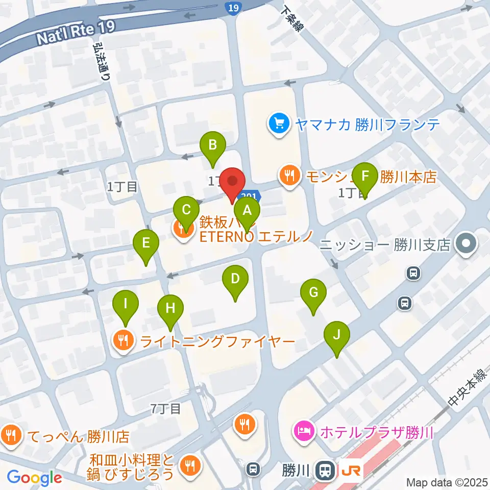 ジュンセイギターズ周辺の駐車場・コインパーキング一覧地図