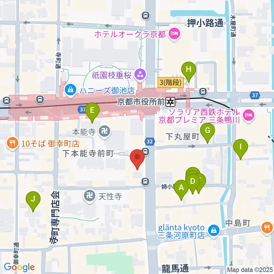 ロキシーミュージックスクール京都三条校周辺の駐車場・コインパーキング一覧地図