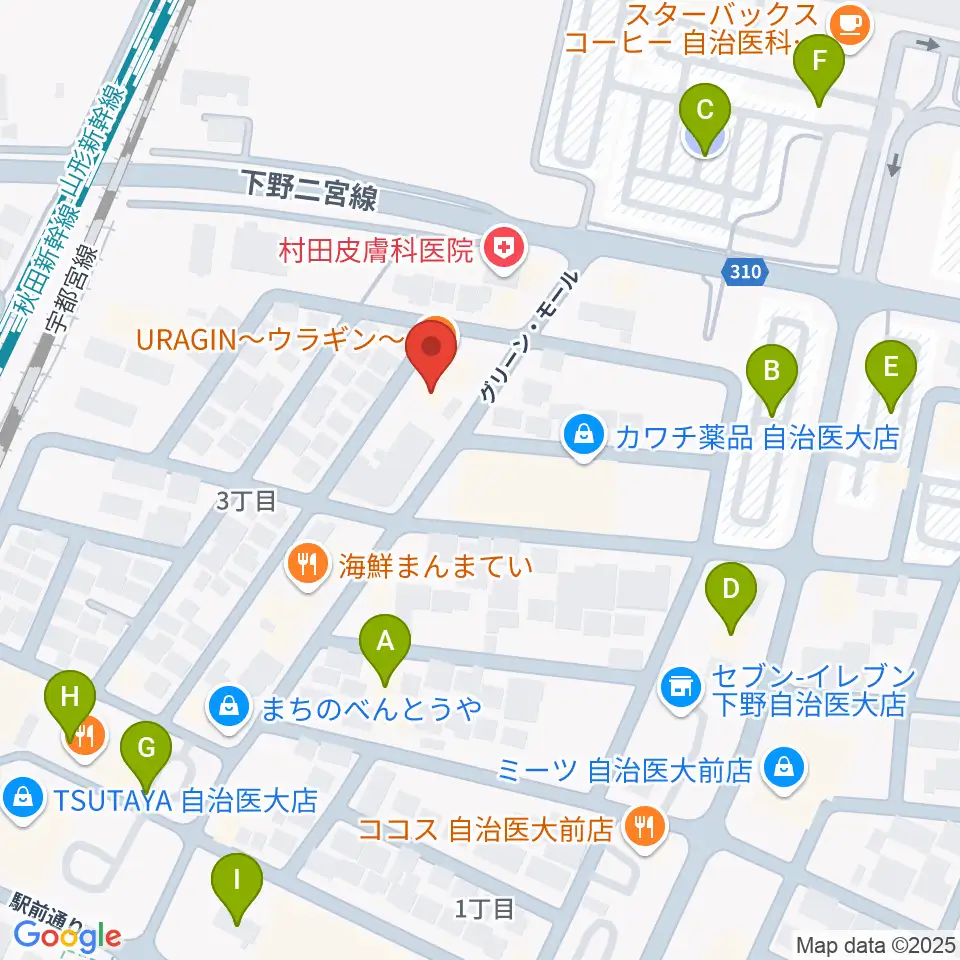 自治医大センター ヤマハミュージック周辺の駐車場・コインパーキング一覧地図