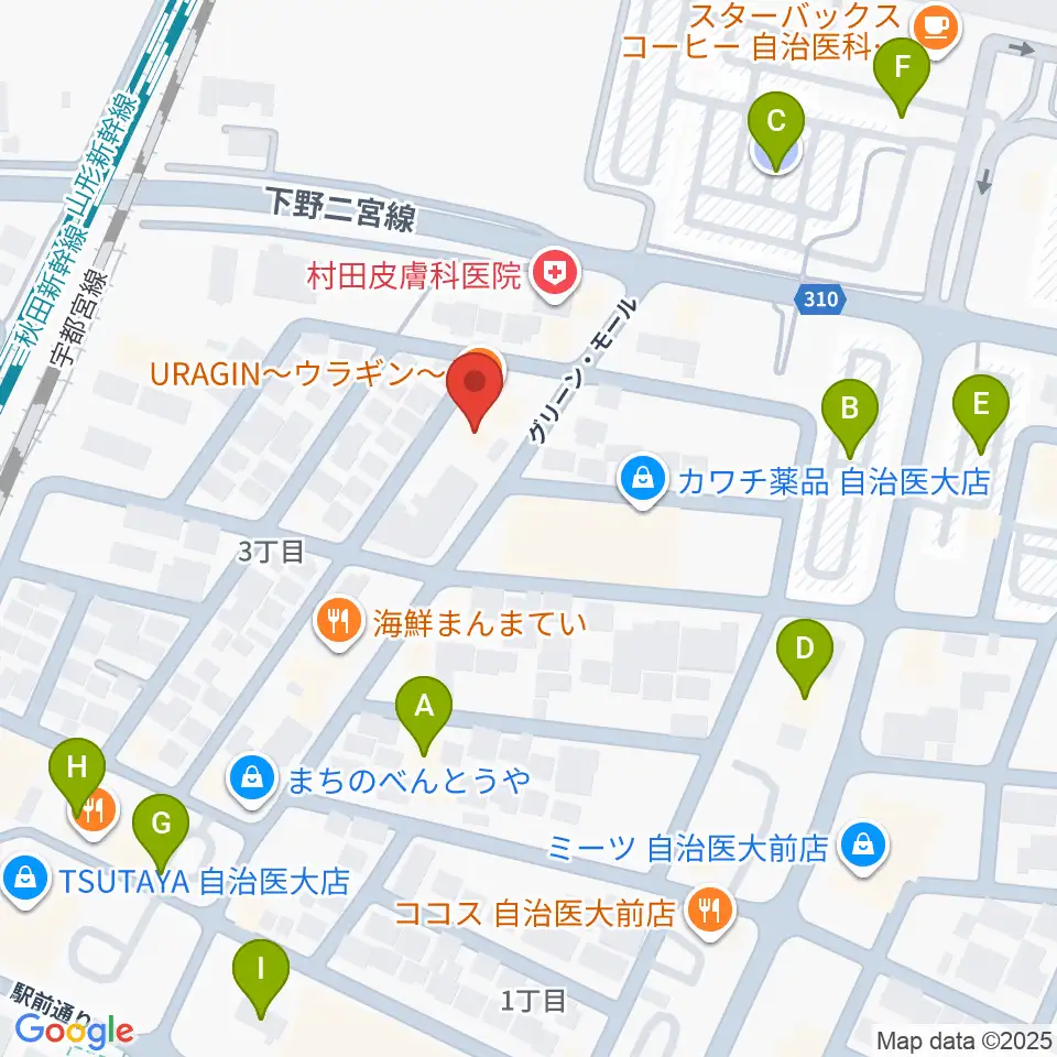 自治医大センター ヤマハミュージック周辺の駐車場・コインパーキング一覧地図