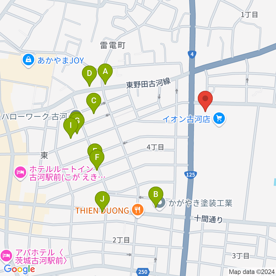 イオン古河センター ヤマハミュージック周辺の駐車場・コインパーキング一覧地図