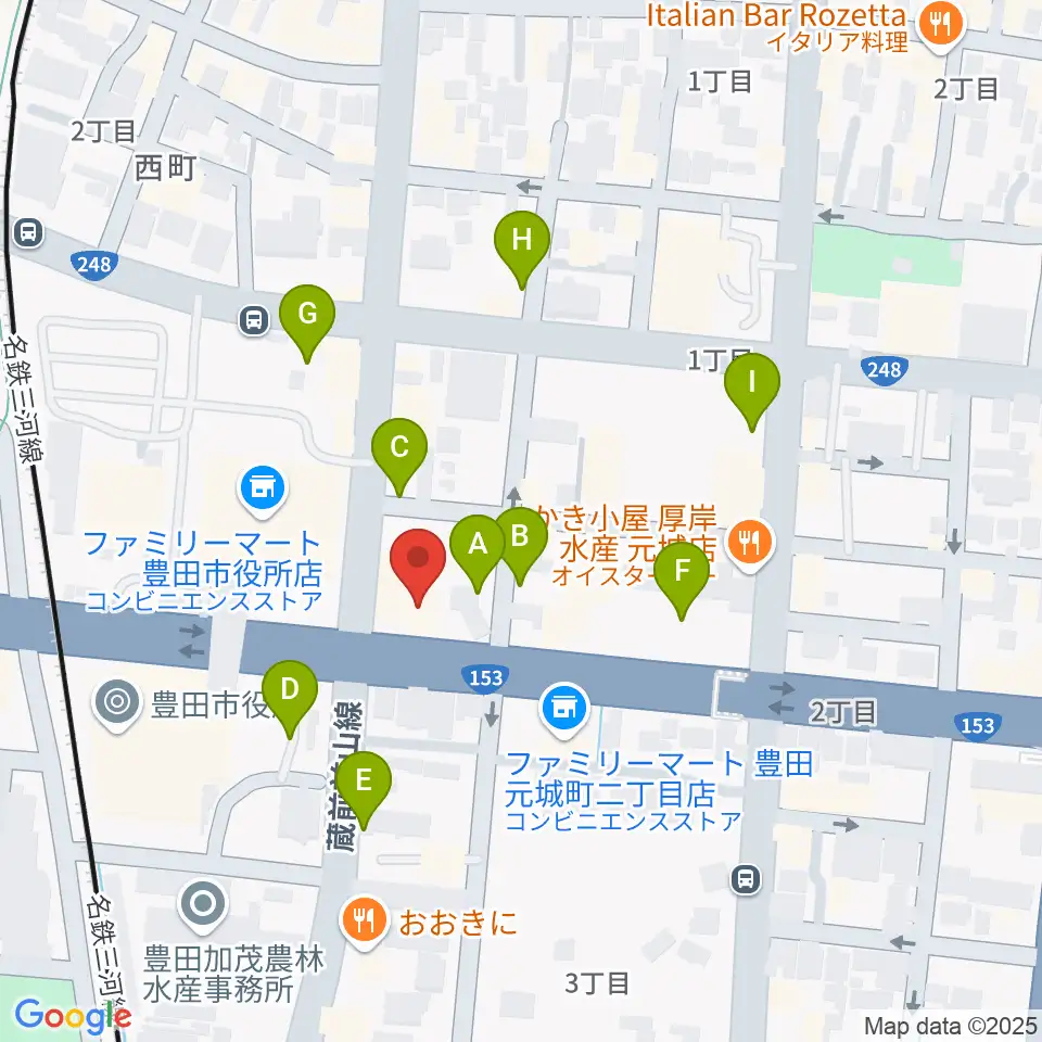 第一楽器 豊田元城店周辺の駐車場・コインパーキング一覧地図