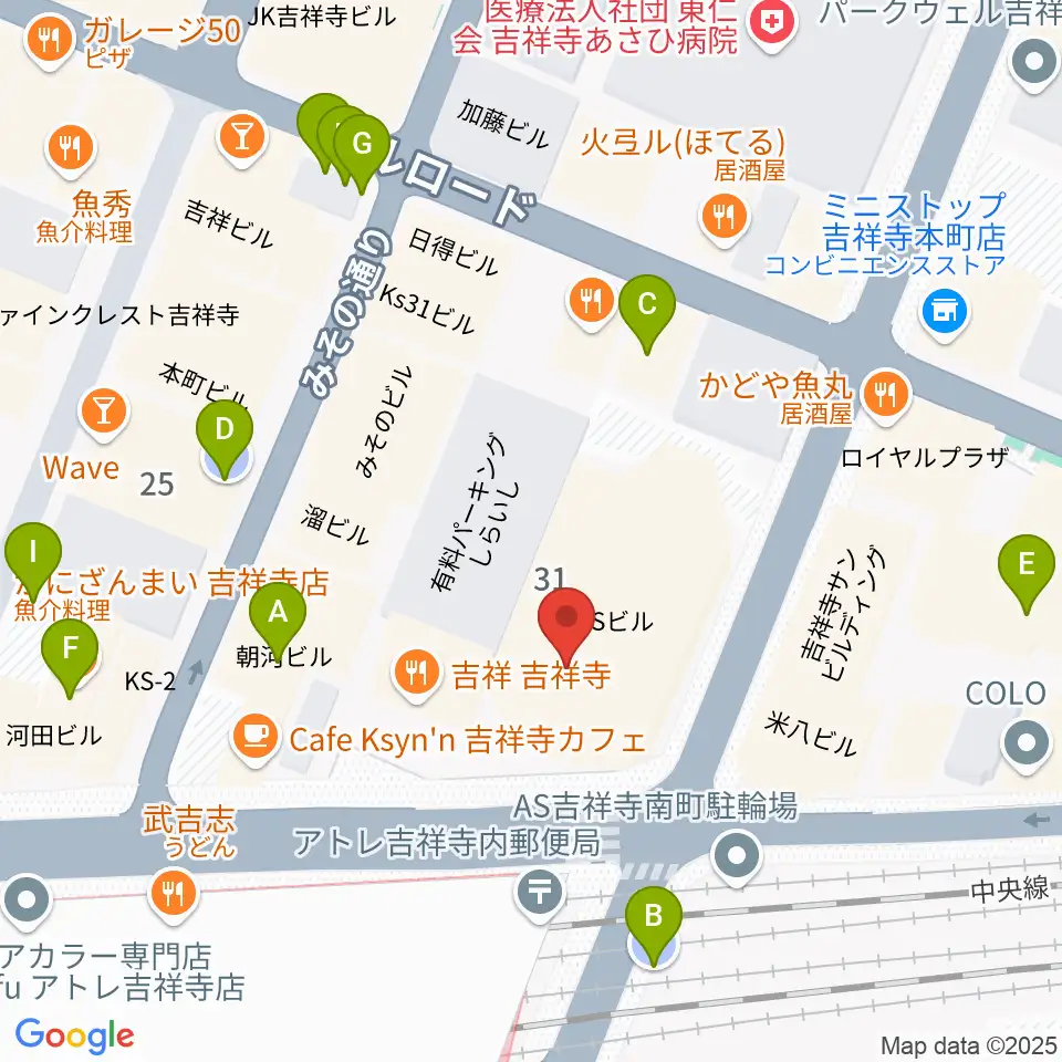 シャコンヌ東京吉祥寺店周辺の駐車場・コインパーキング一覧地図
