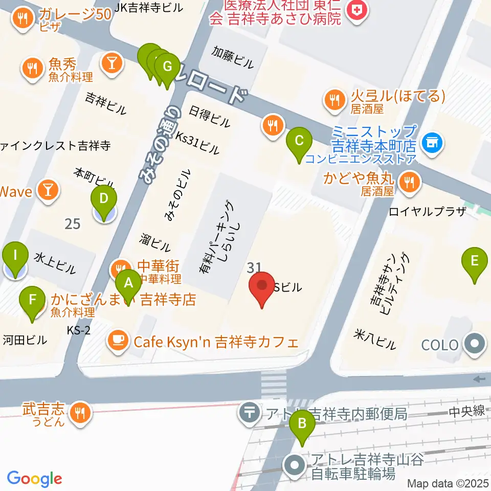 シャコンヌ東京吉祥寺店周辺の駐車場・コインパーキング一覧地図