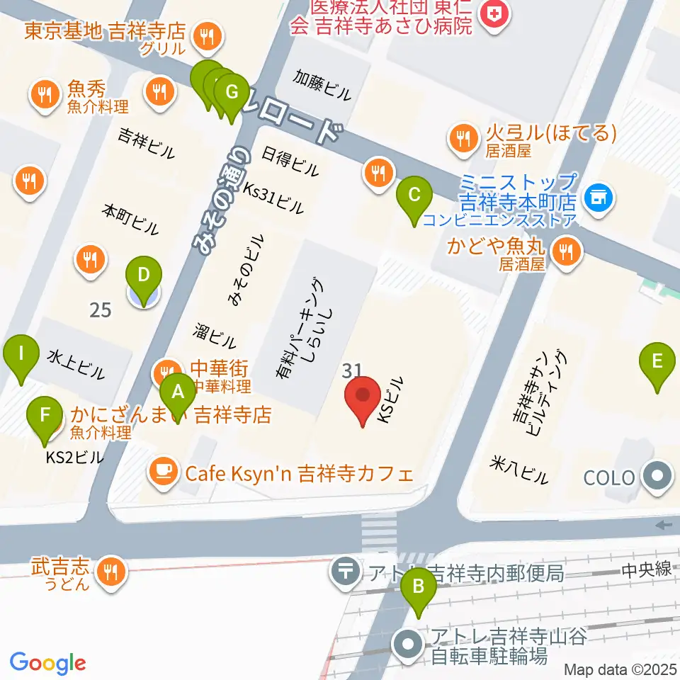 シャコンヌ東京吉祥寺店周辺の駐車場・コインパーキング一覧地図