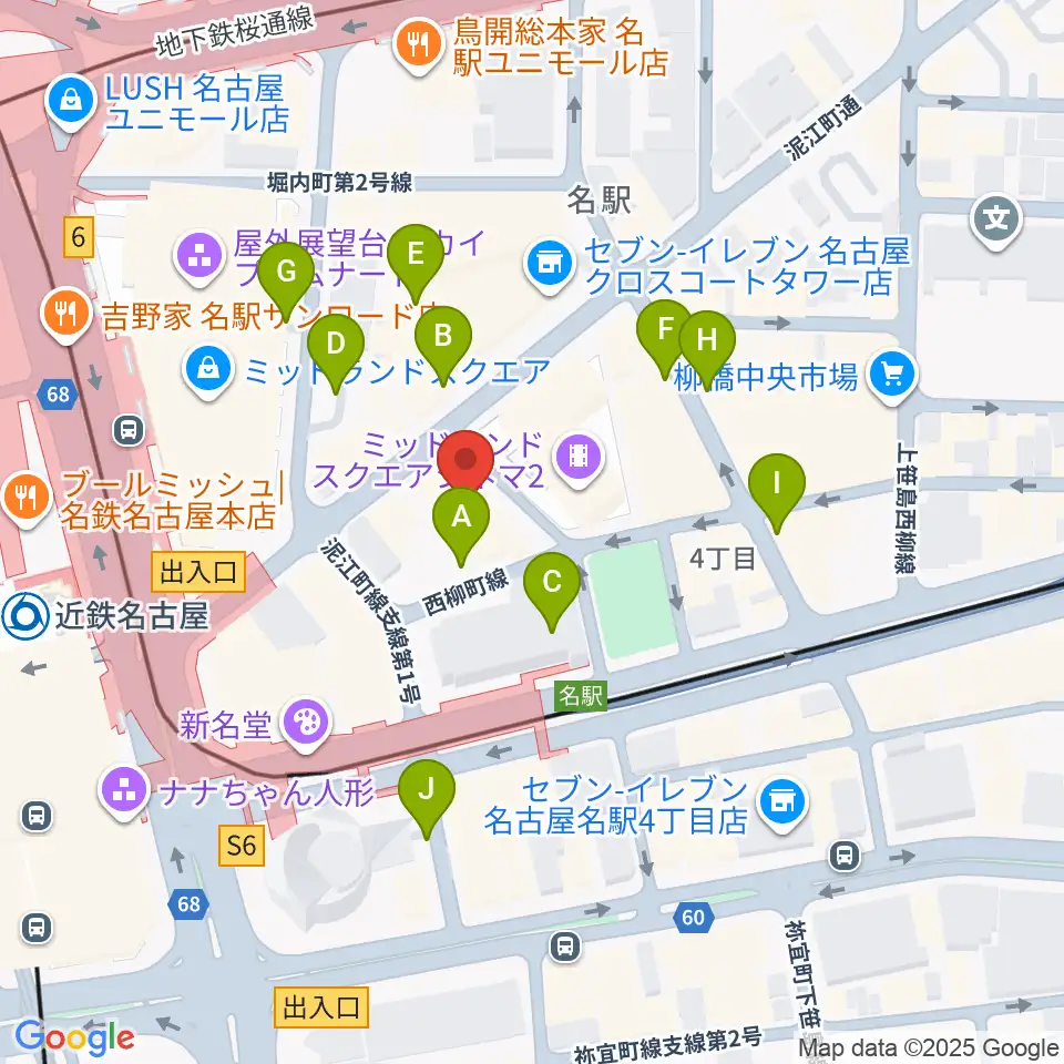 ミュージックアベニュー名駅周辺の駐車場・コインパーキング一覧地図