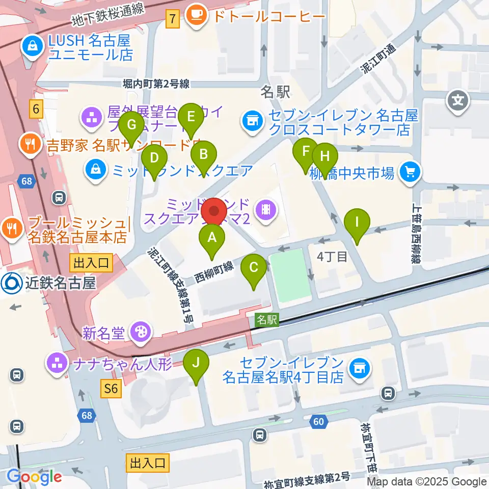 ミュージックアベニュー名駅周辺の駐車場・コインパーキング一覧地図