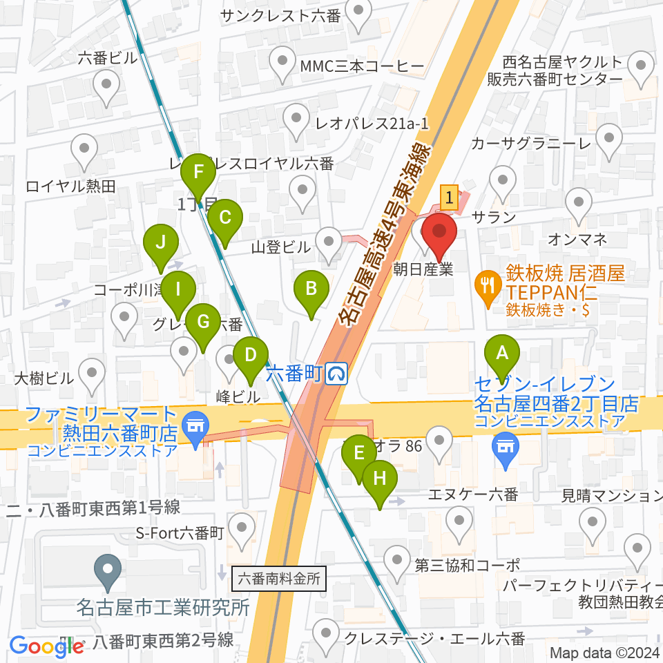 熱田センター ヤマハミュージック周辺の駐車場・コインパーキング一覧地図