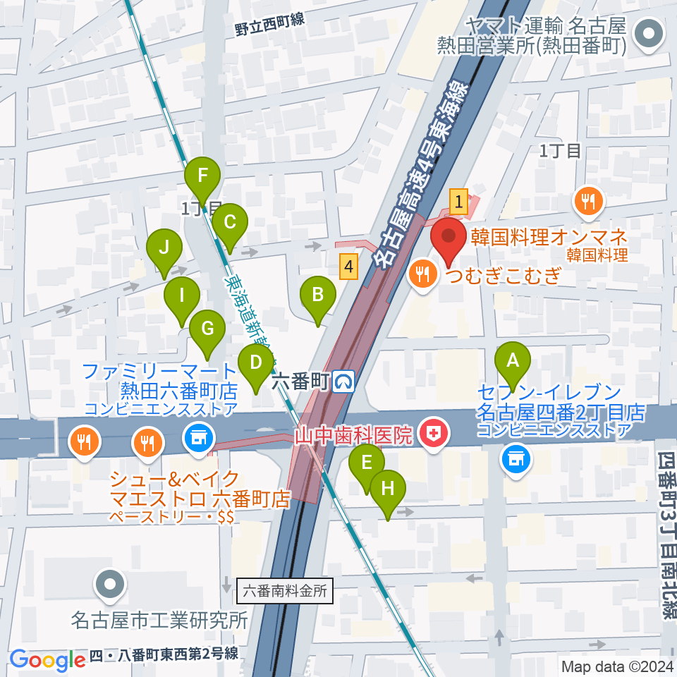 熱田センター ヤマハミュージック周辺の駐車場・コインパーキング一覧地図