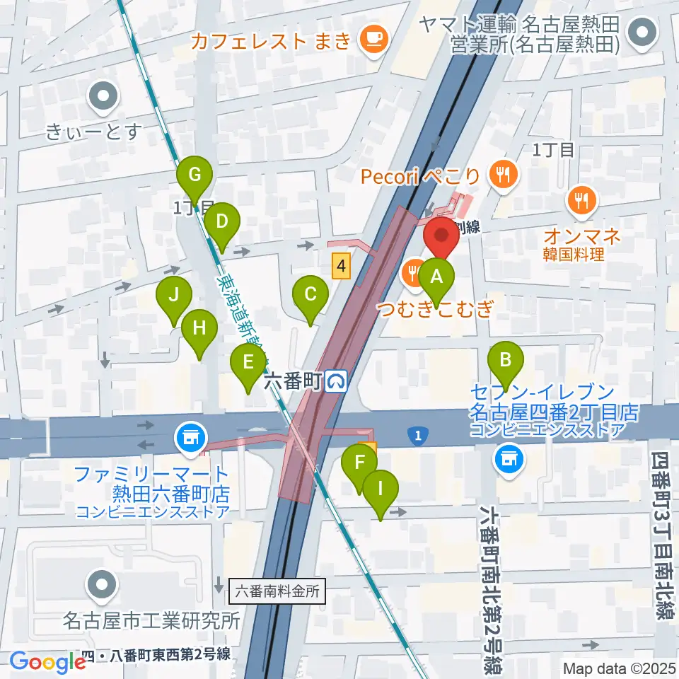 熱田センター ヤマハミュージック周辺の駐車場・コインパーキング一覧地図