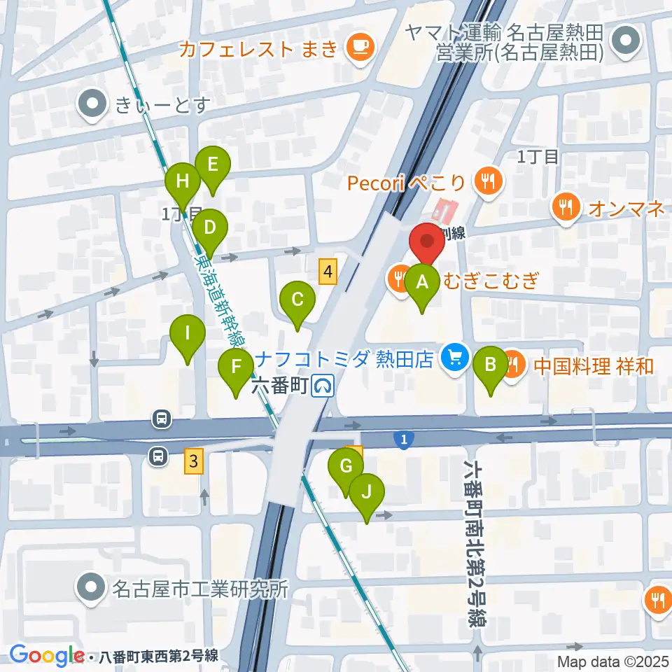 熱田センター ヤマハミュージック周辺の駐車場・コインパーキング一覧地図