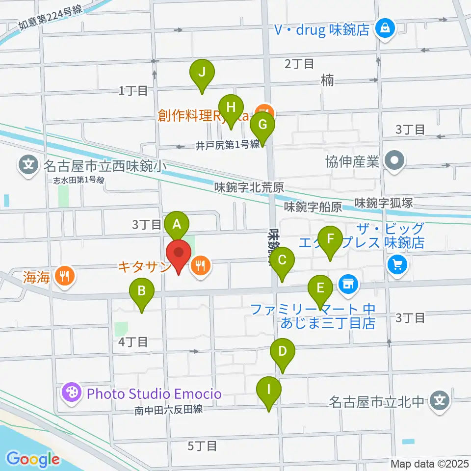 味鋺音楽センター ヤマハミュージック周辺の駐車場・コインパーキング一覧地図