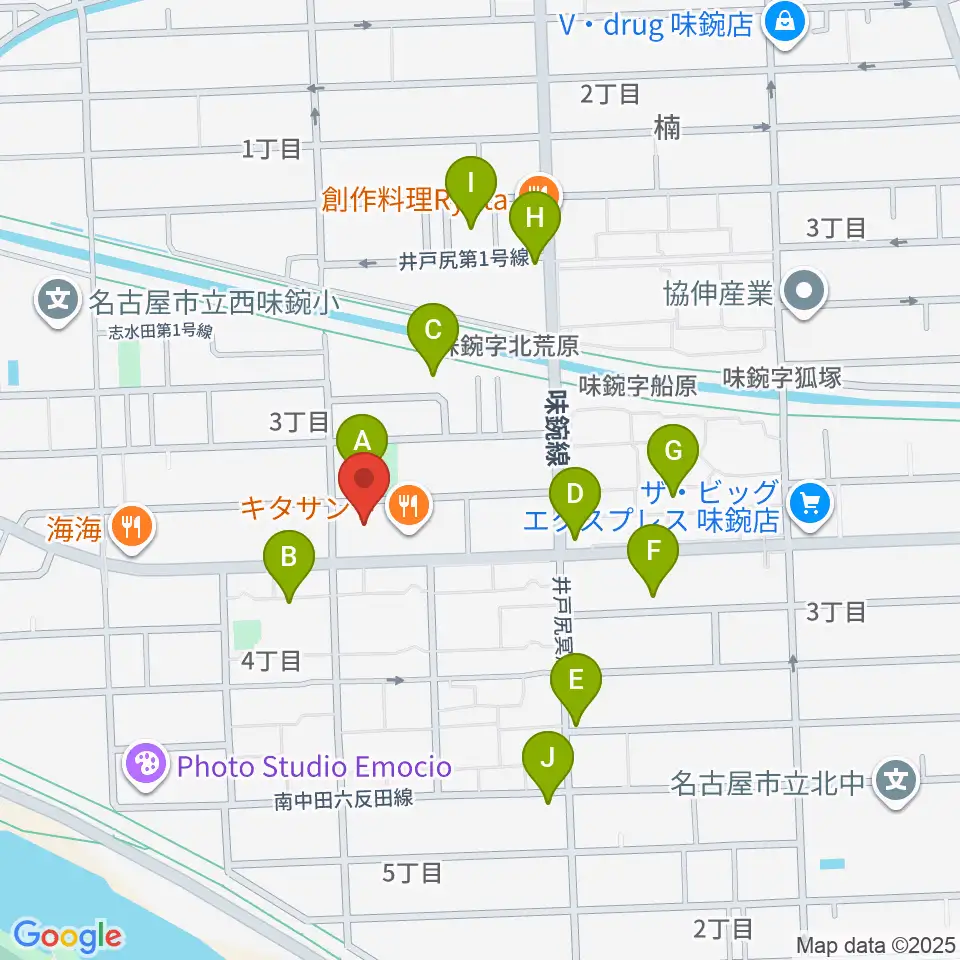 味鋺音楽センター ヤマハミュージック周辺の駐車場・コインパーキング一覧地図