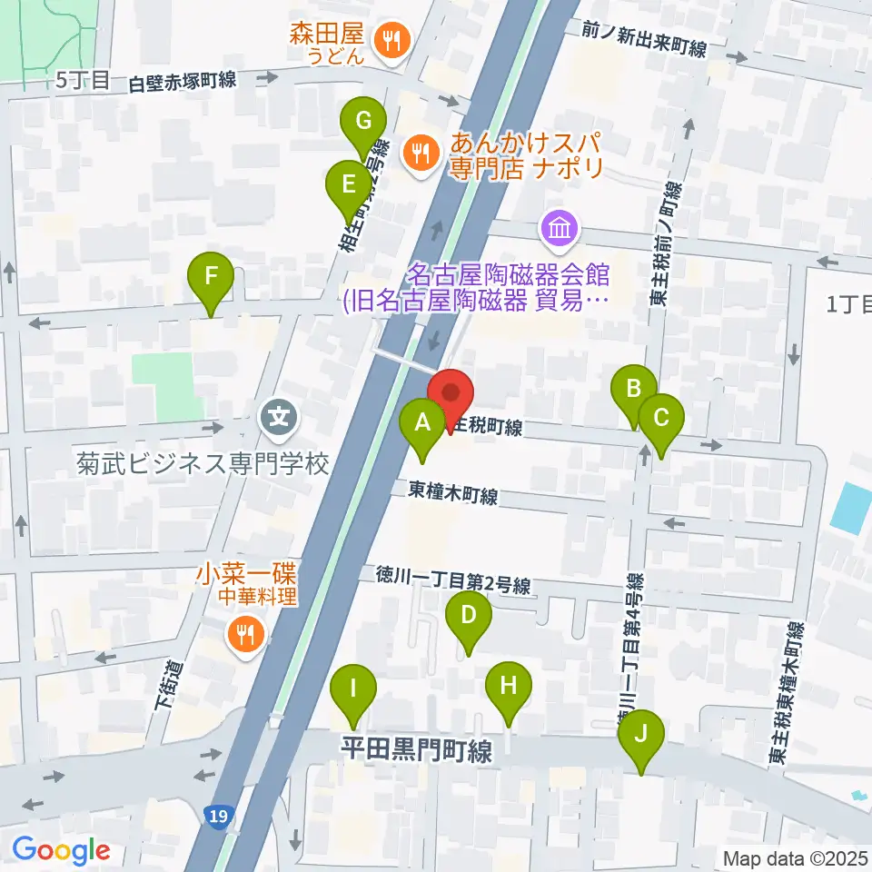 徳川センター ヤマハミュージック周辺の駐車場・コインパーキング一覧地図