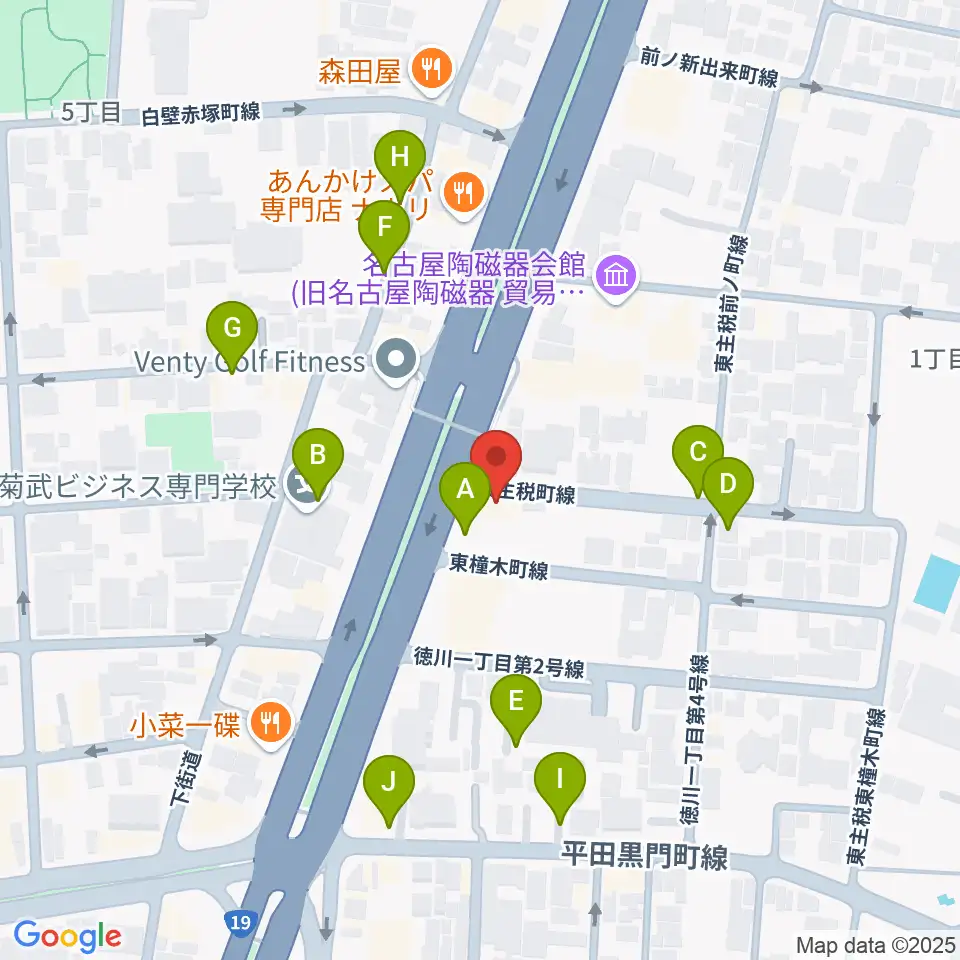徳川センター ヤマハミュージック周辺の駐車場・コインパーキング一覧地図