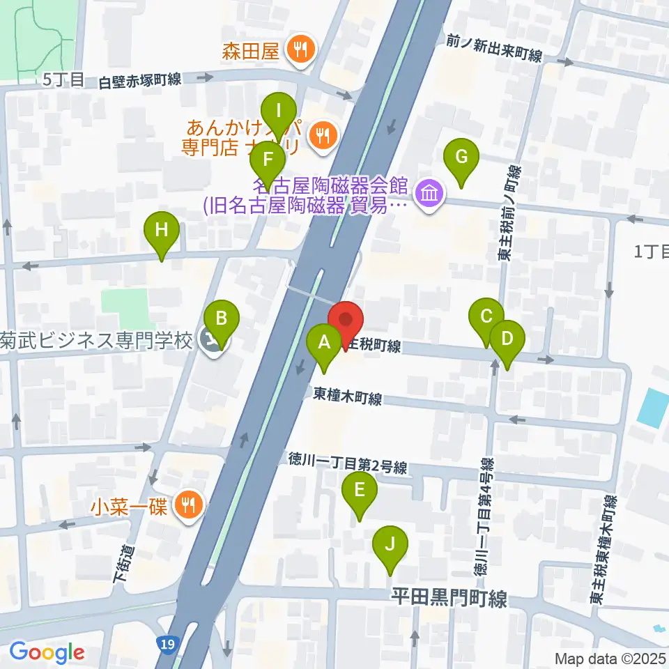 徳川センター ヤマハミュージック周辺の駐車場・コインパーキング一覧地図