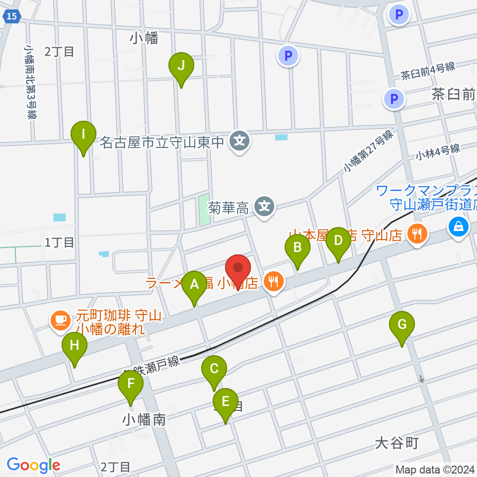 守山音楽センター ヤマハミュージック周辺の駐車場・コインパーキング一覧地図