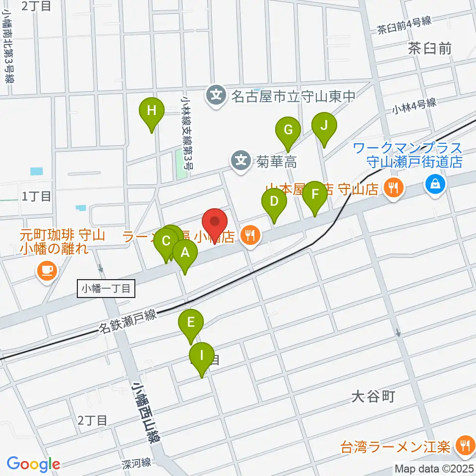 守山音楽センター ヤマハミュージック周辺の駐車場・コインパーキング一覧地図