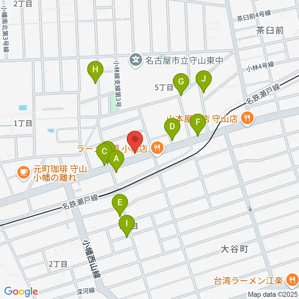 守山音楽センター ヤマハミュージック周辺の駐車場・コインパーキング一覧地図