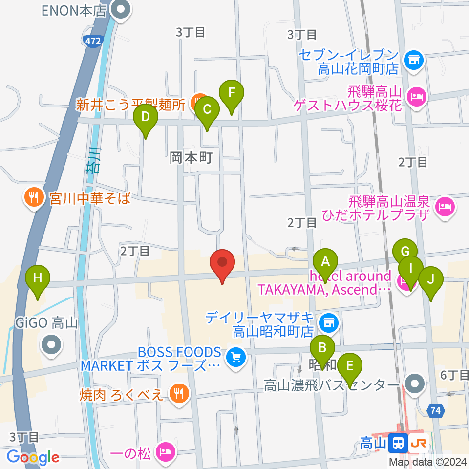 コサカ楽器カルパティオ店周辺の駐車場・コインパーキング一覧地図