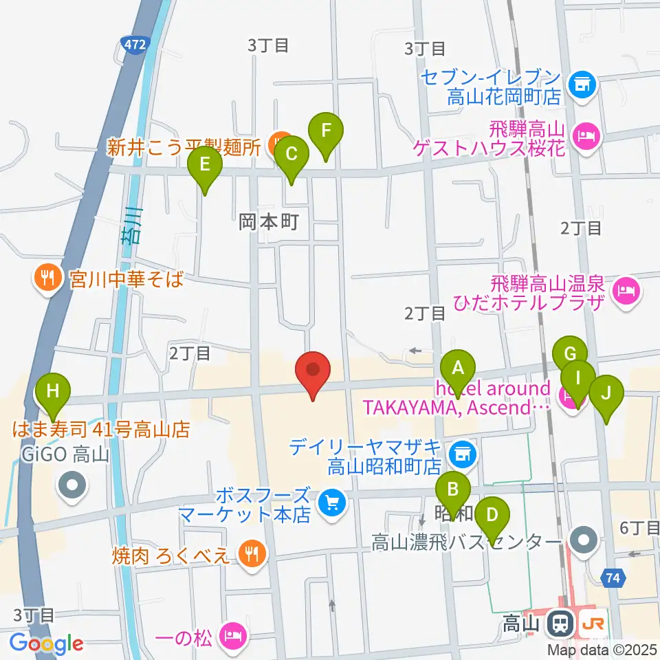 コサカ楽器 カルパティオ店周辺の駐車場・コインパーキング一覧地図